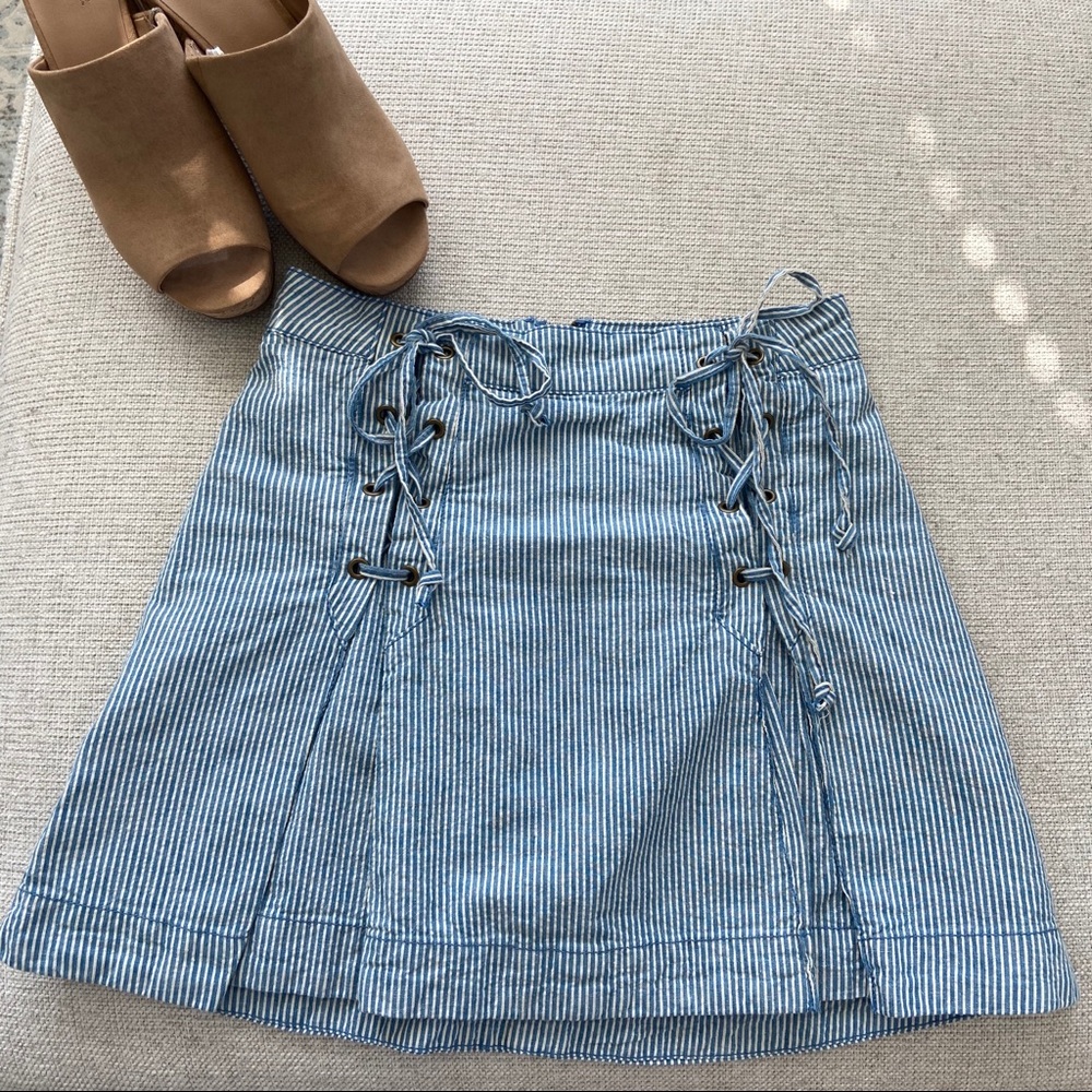 Free People | Railroad Striped Lace Up Skirt